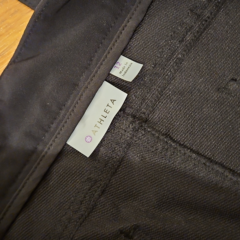 Athleta Black Pants with Zipper Details Size 12 - Picture 2 of 8